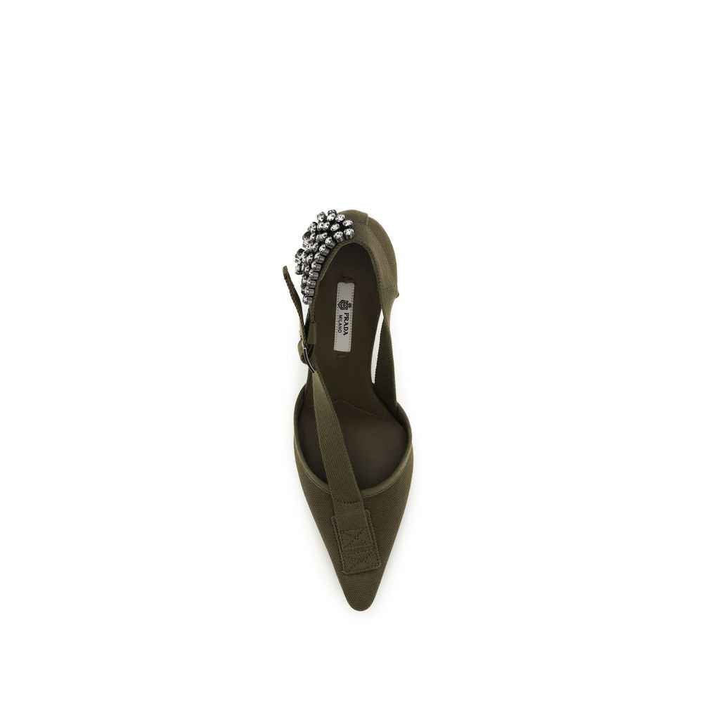 Prada Bicolor Cotton High Heel Pumps