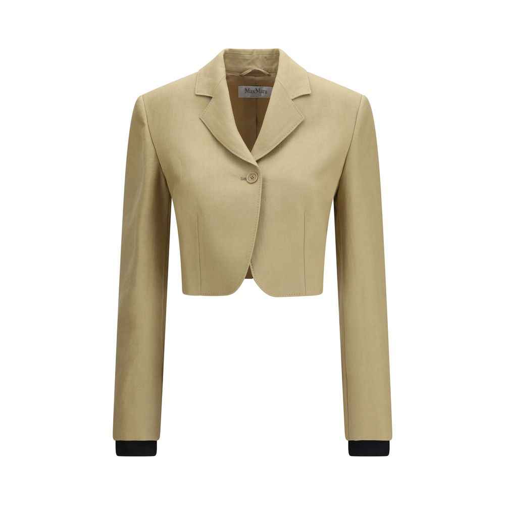 Max Mara Beige Linen Denim Jacket