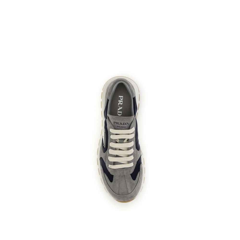 Prada Blue Calf Leather Bos Taurus Athletic Sneakers