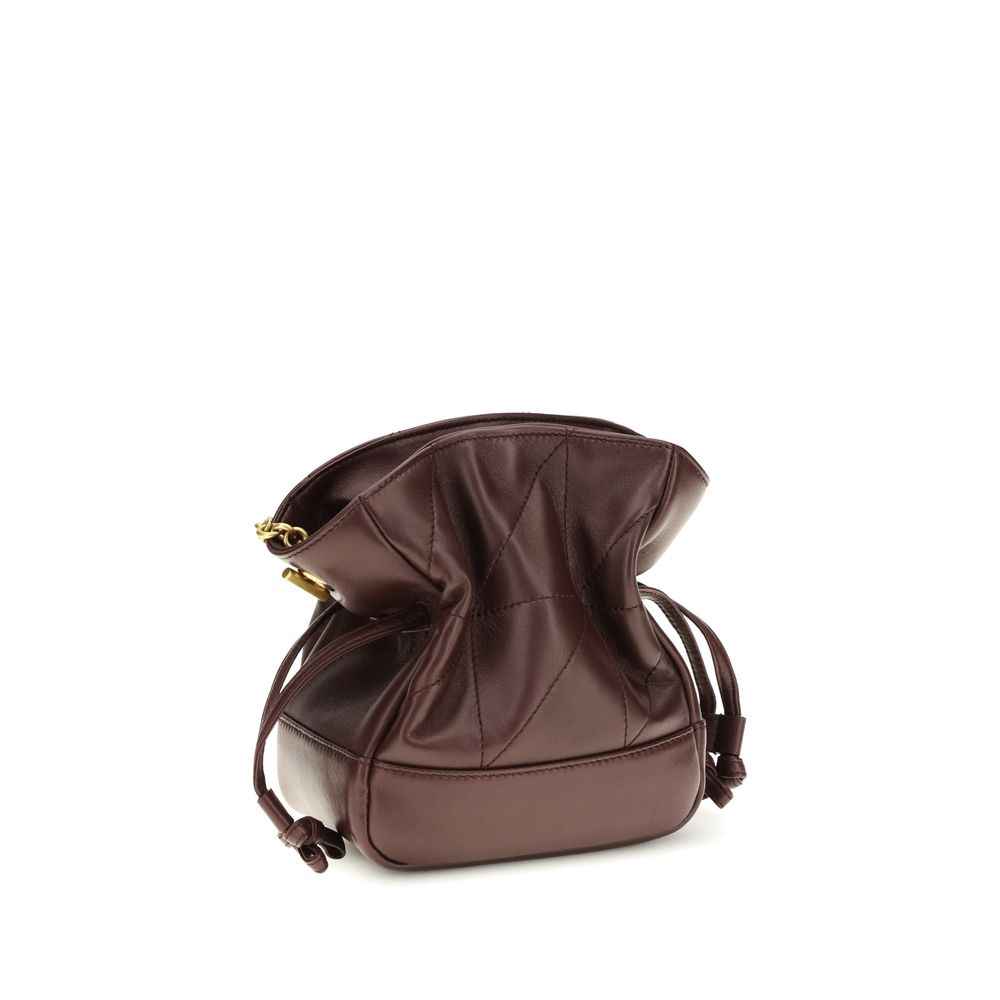 Saint Laurent Bordeaux Lamb Ovis Aries Aries Clutch Bag