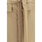 Fabiana Filippi Beige Cotton Midi Skirt