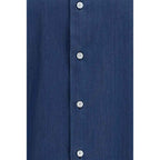 Finamore Blue Cotton Shirt