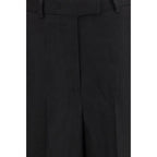 Lardini Black Viscose Bermuda Shorts