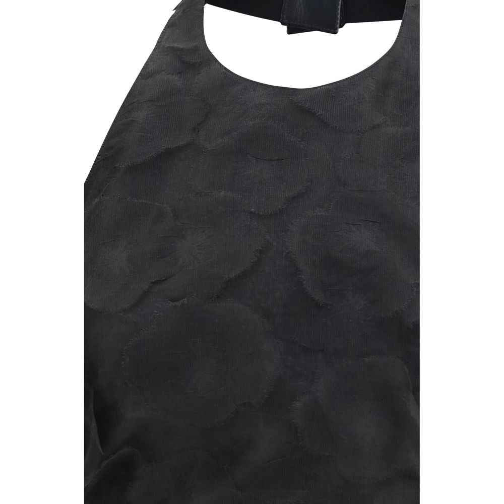 Max Mara Black Silk Pattern Shirt