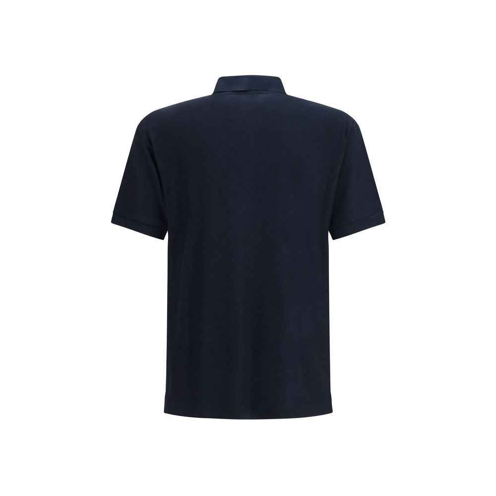Giorgio Armani Blue Viscose Polo Shirt