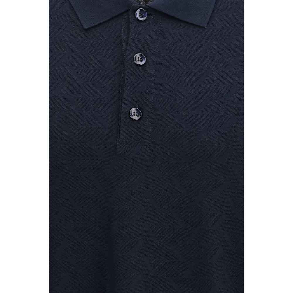 Giorgio Armani Blue Viscose Polo Shirt