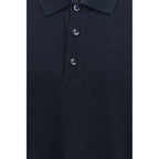 Giorgio Armani Blue Viscose Polo Shirt
