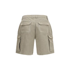 Represent Beige Cotton Bermuda Shorts