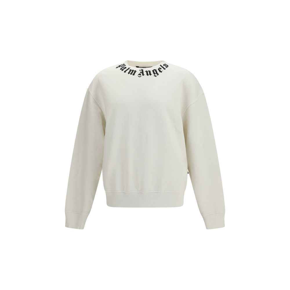 Palm Angels White Cotton Sweatshirt