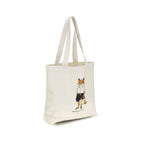 Maison Kitsuné Beige Cotton Handbag