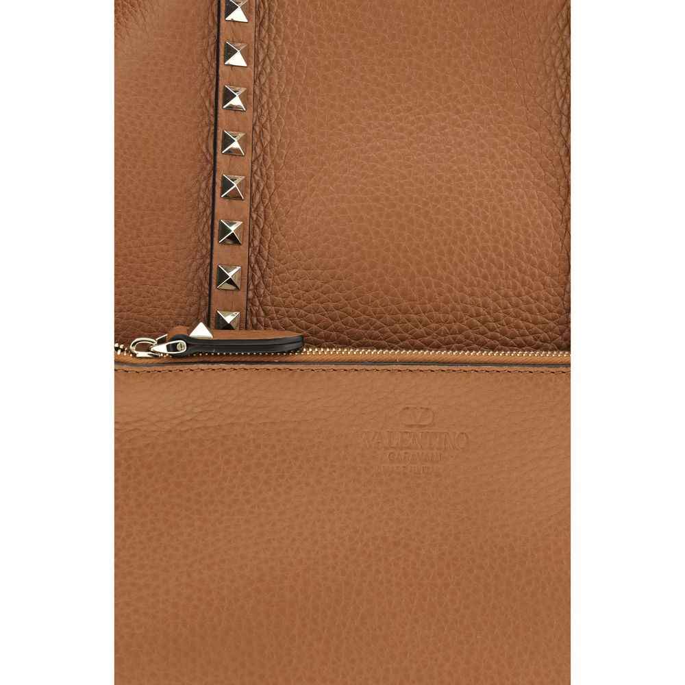 Valentino Garavani Brown Calf Leather Bos Taurus Shoulder Bag