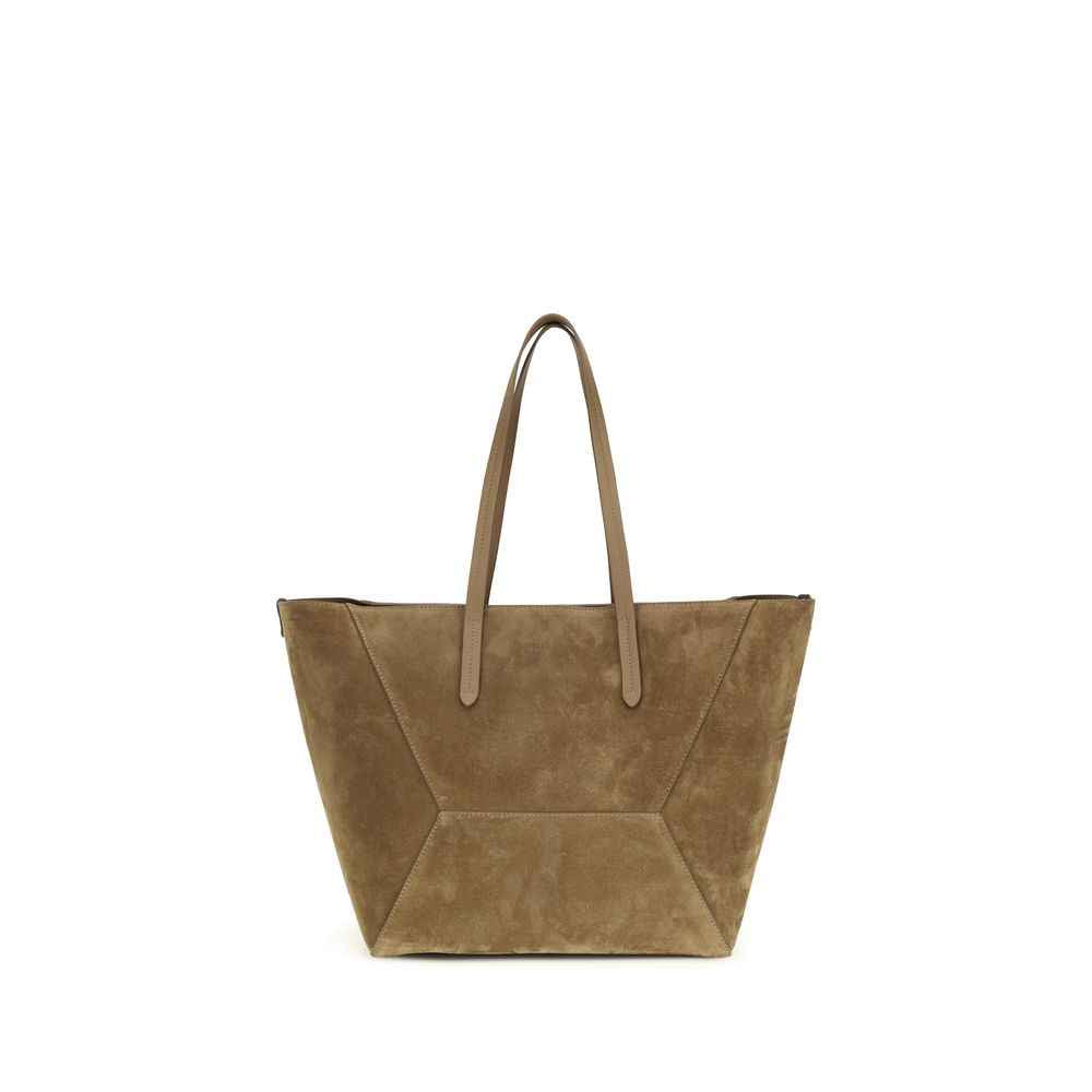Brunello Cucinelli Beige Calf Leather Bos Taurus Shoulder Bag