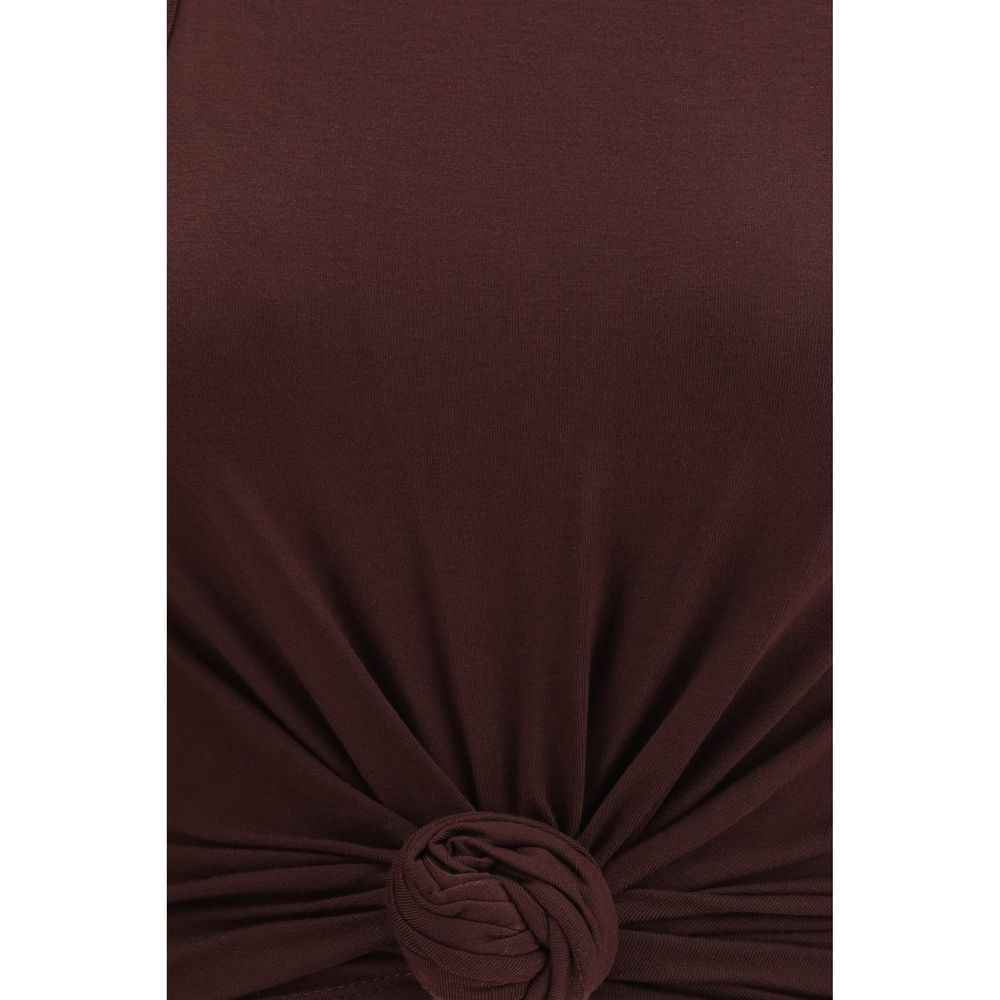 Magda Butrym Brown Cotton Sleeveles T-Shirt