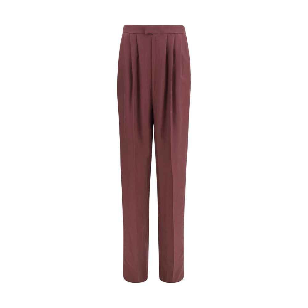 Saint Laurent Purple Silk Dress Pants