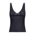 Saint Laurent Black Silk Sleeveles T-Shirt
