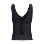 Saint Laurent Black Silk Sleeveles T-Shirt
