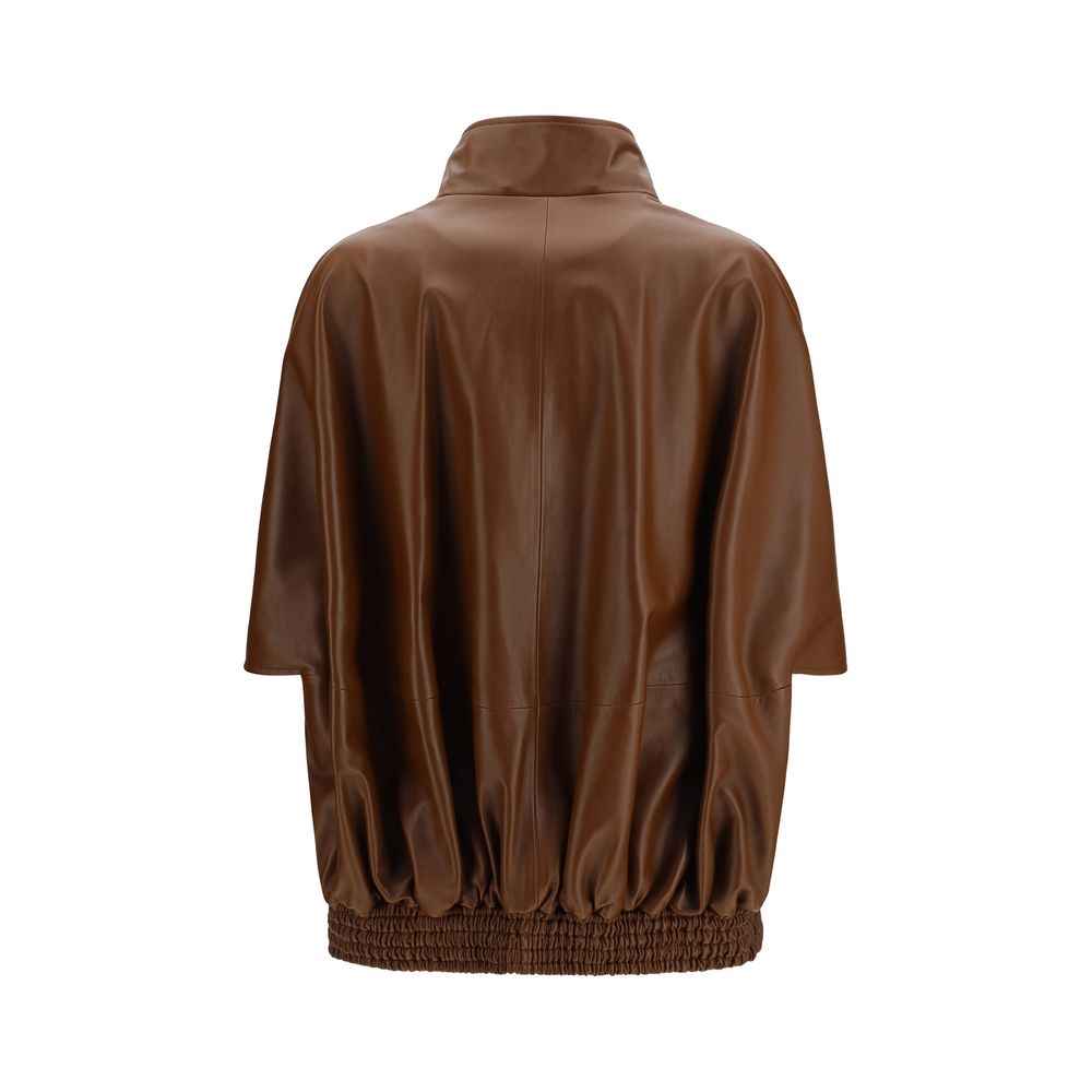 Balenciaga Brown Lamb Leather Bomber