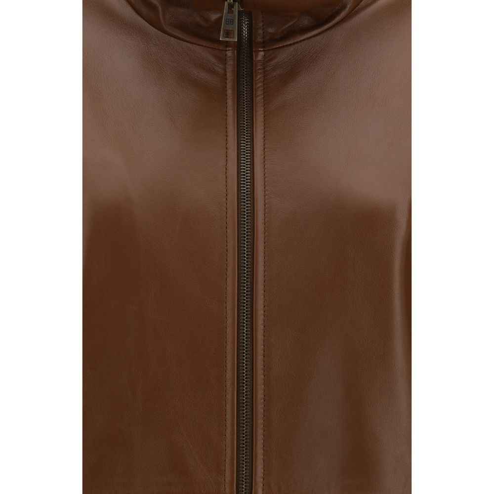 Balenciaga Brown Lamb Leather Bomber