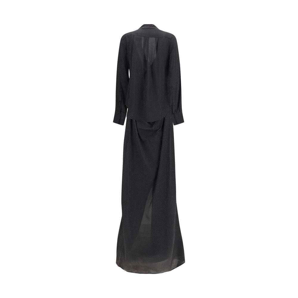 SA SU PHI Black Silk Long Dress