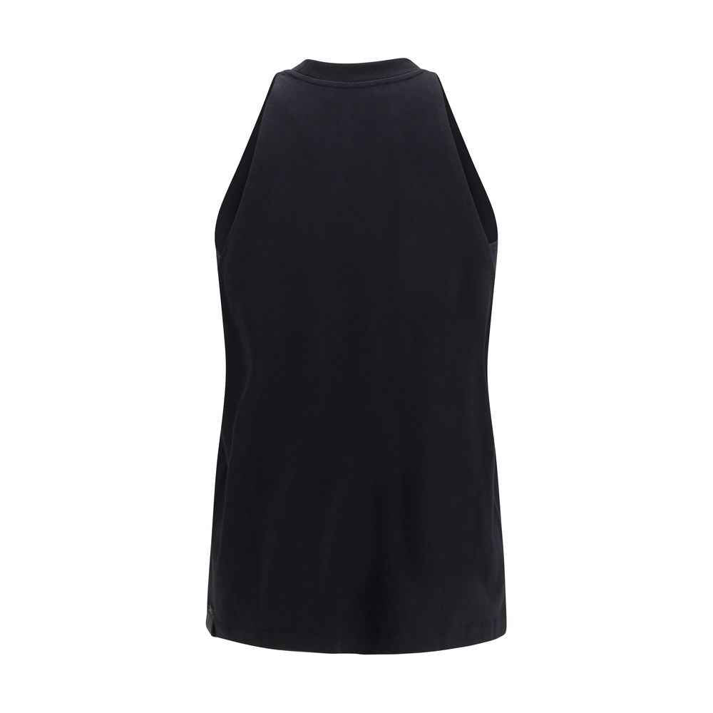 Darkpark Black Cotton Sleeveles T-Shirt