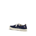 Barbour Blue Cotton Low Top Sneakers