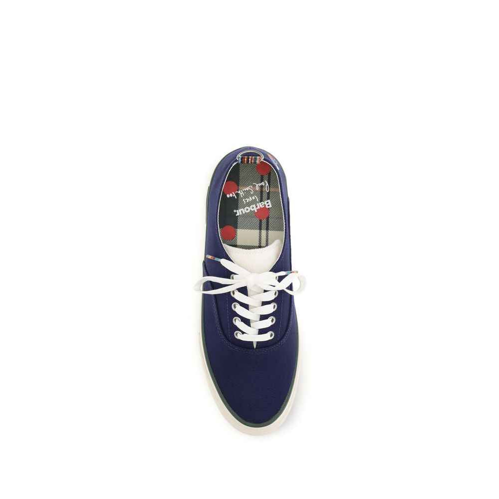 Barbour Blue Cotton Low Top Sneakers