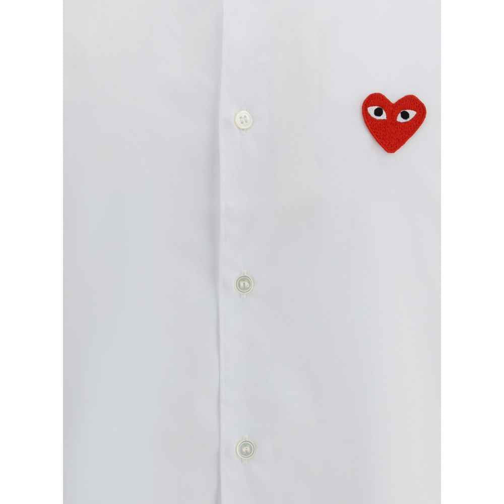 Comme Des Garçons Play White Cotton Dress Shirt