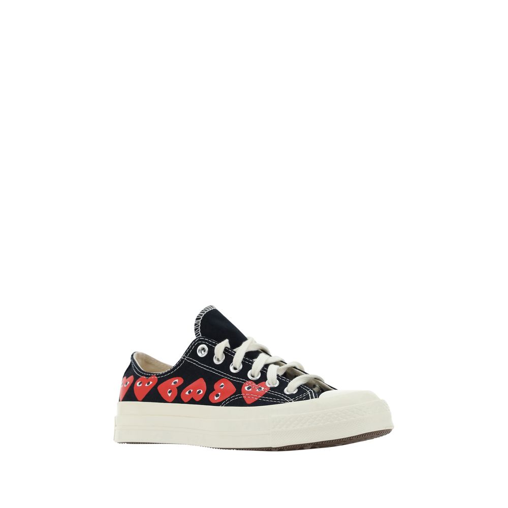 Comme Des Garçons Play x Converse Black Cotton Low Top Sneakers