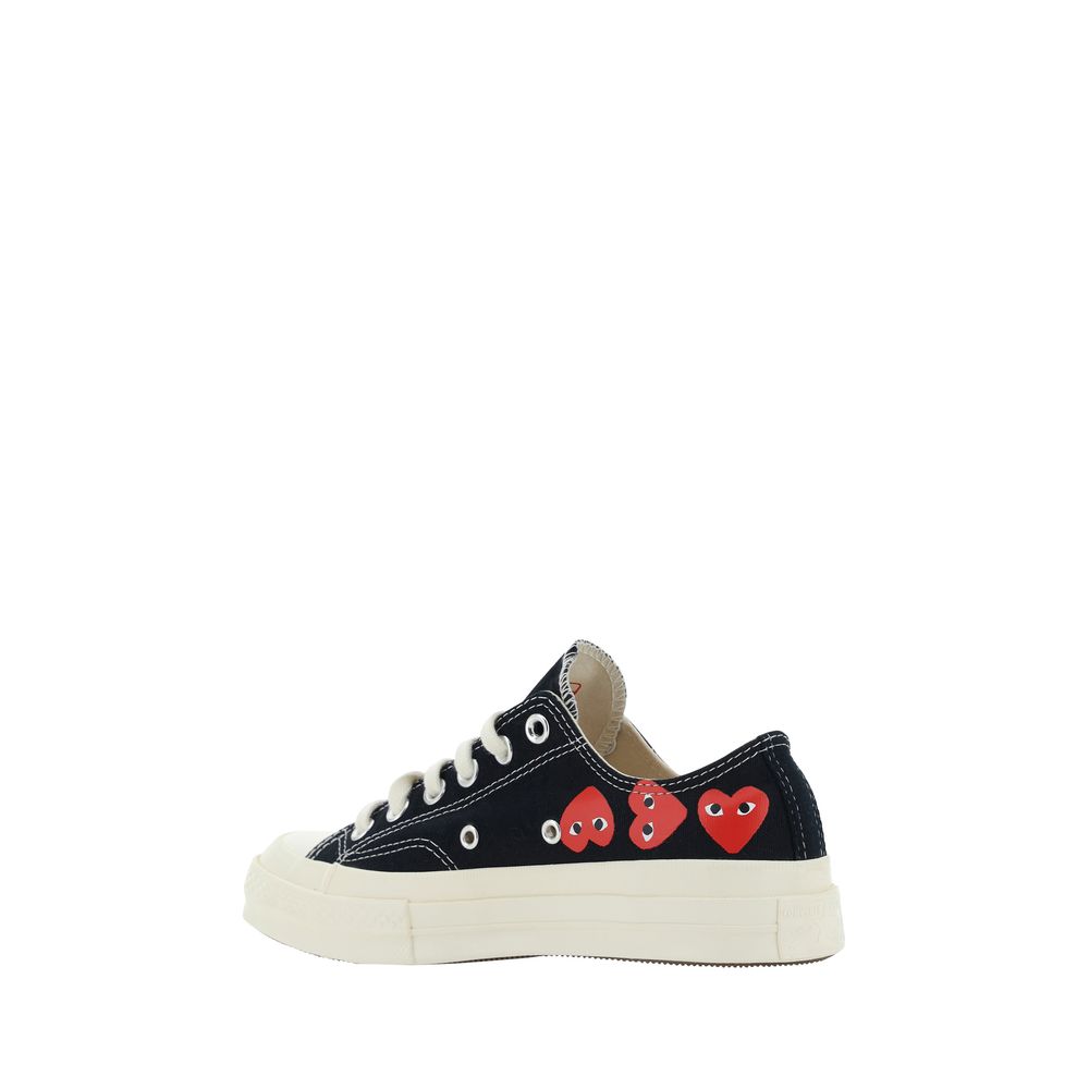 Comme Des Garçons Play x Converse Black Cotton Low Top Sneakers