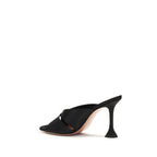 Amina Muaddi Black Silk Sandals