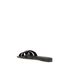 Saint Laurent Black Calf Leather Bos Taurus Ballet Flats