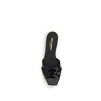 Saint Laurent Black Calf Leather Bos Taurus Ballet Flats