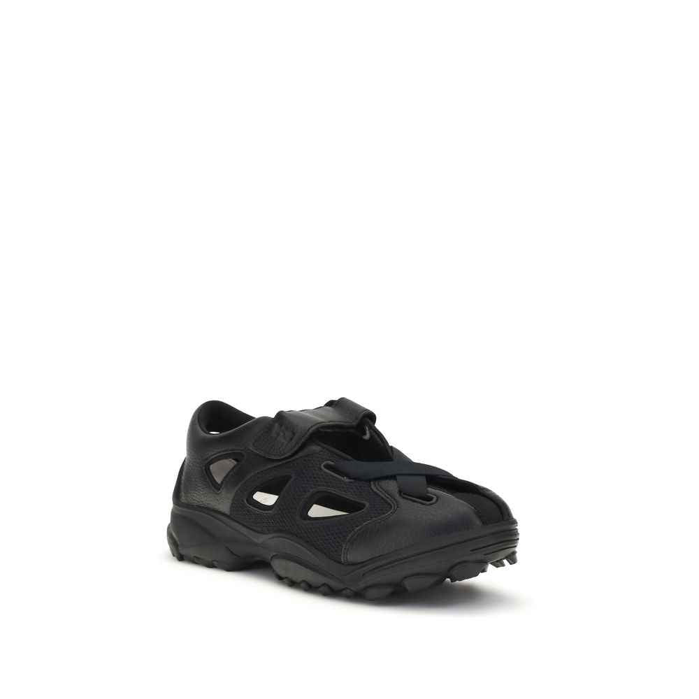Y-3 Black Calf Leather Bos Taurus Flat Sandals