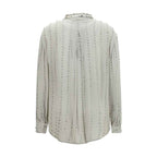 PINKO Gray Viscose Pattern Shirt
