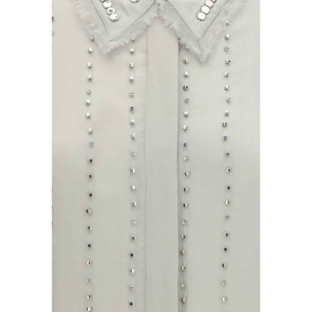 PINKO Gray Viscose Pattern Shirt