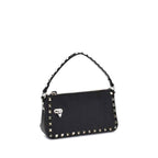 Valentino Garavani Black Calf Leather Bos Taurus Shoulder Bag