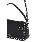 Valentino Garavani Black Calf Leather Bos Taurus Shoulder Bag