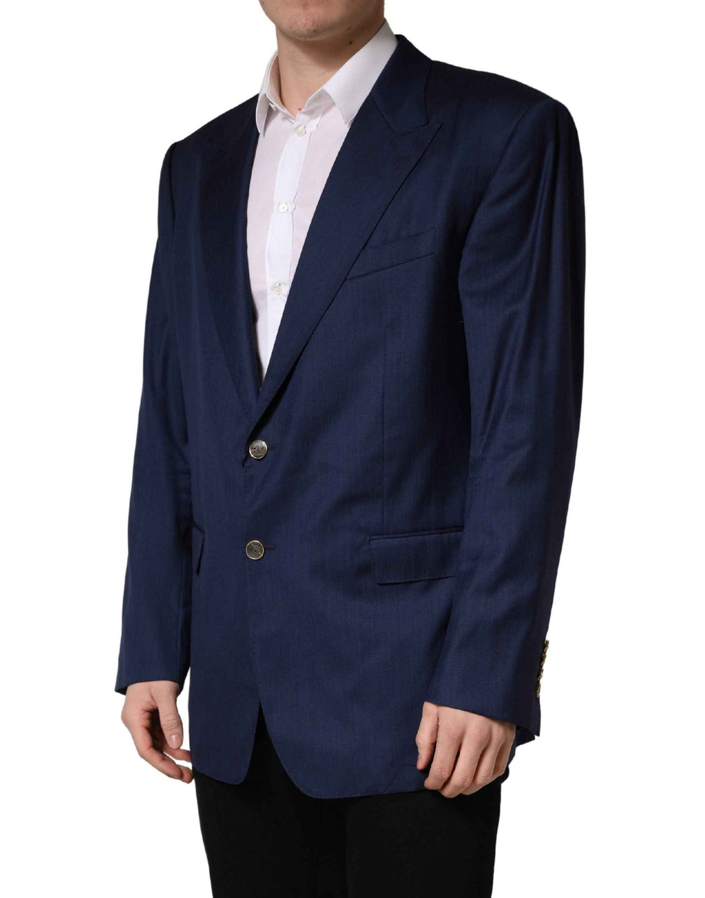 Dolce & Gabbana Blue Single Breasted 2 Button Suit Jacket