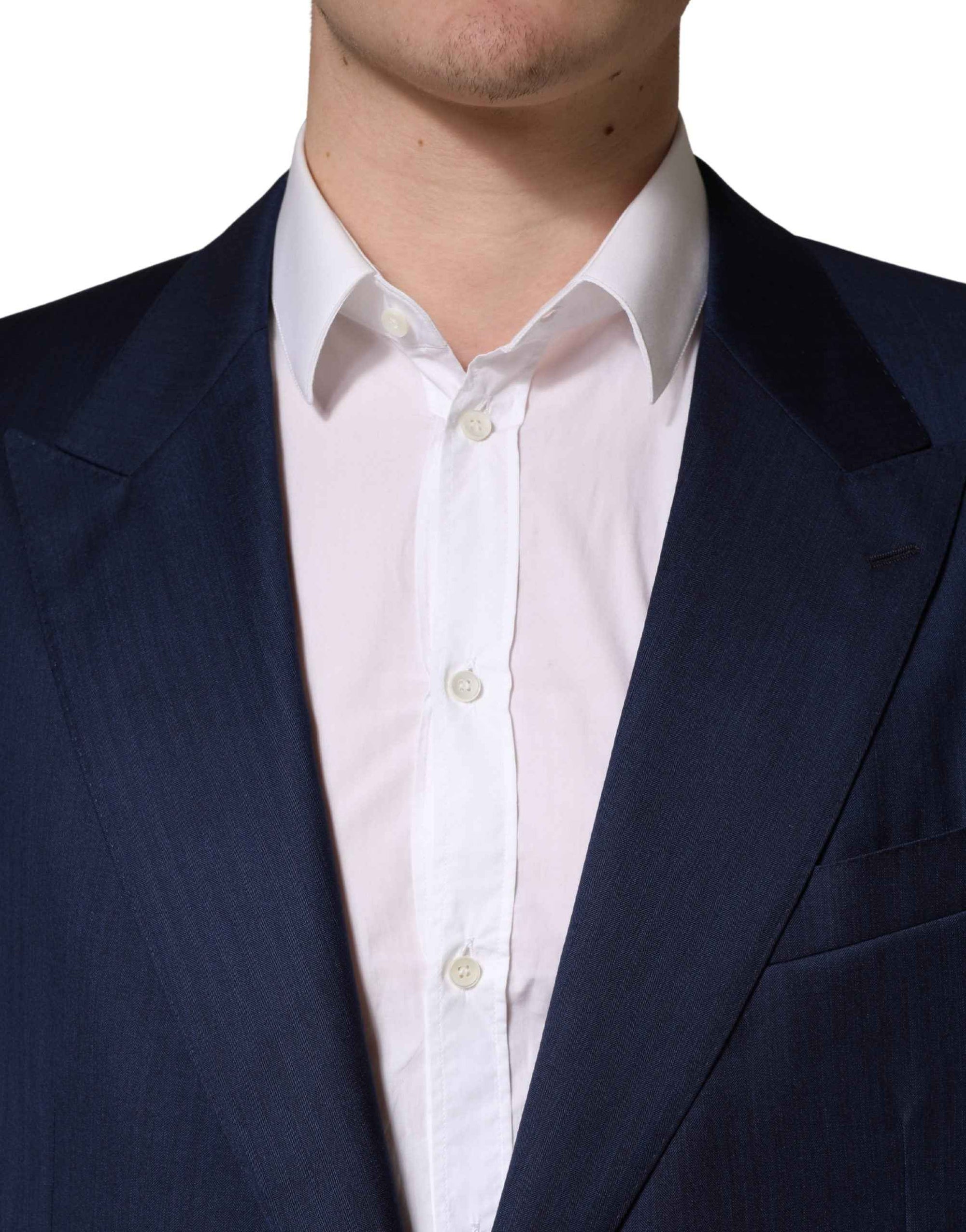 Dolce & Gabbana Blue Single Breasted 2 Button Suit Jacket