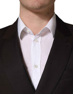 Dolce & Gabbana Dark Violet Wool Double Breasted Suit Jacket