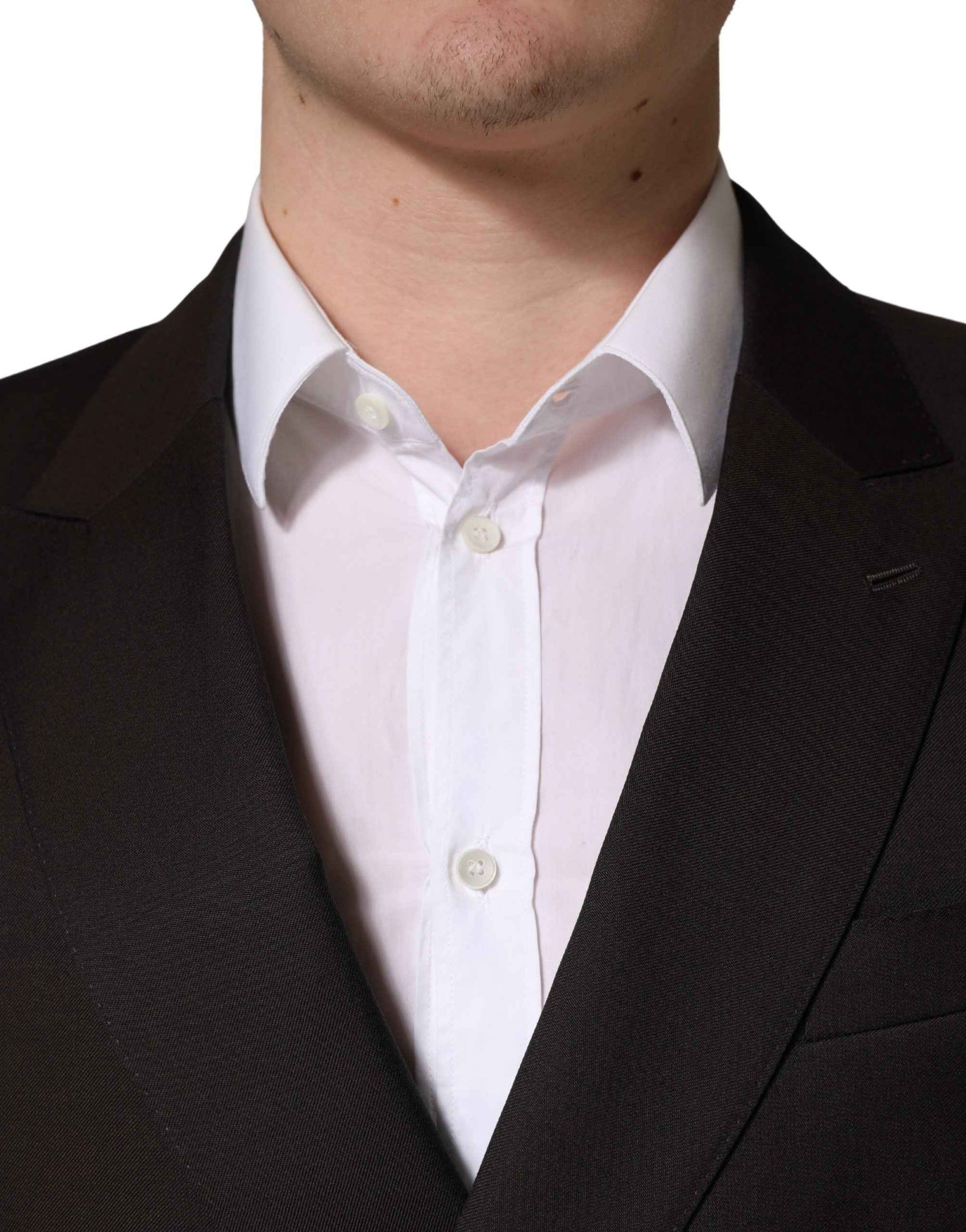 Dolce & Gabbana Dark Violet Wool Double Breasted Suit Jacket