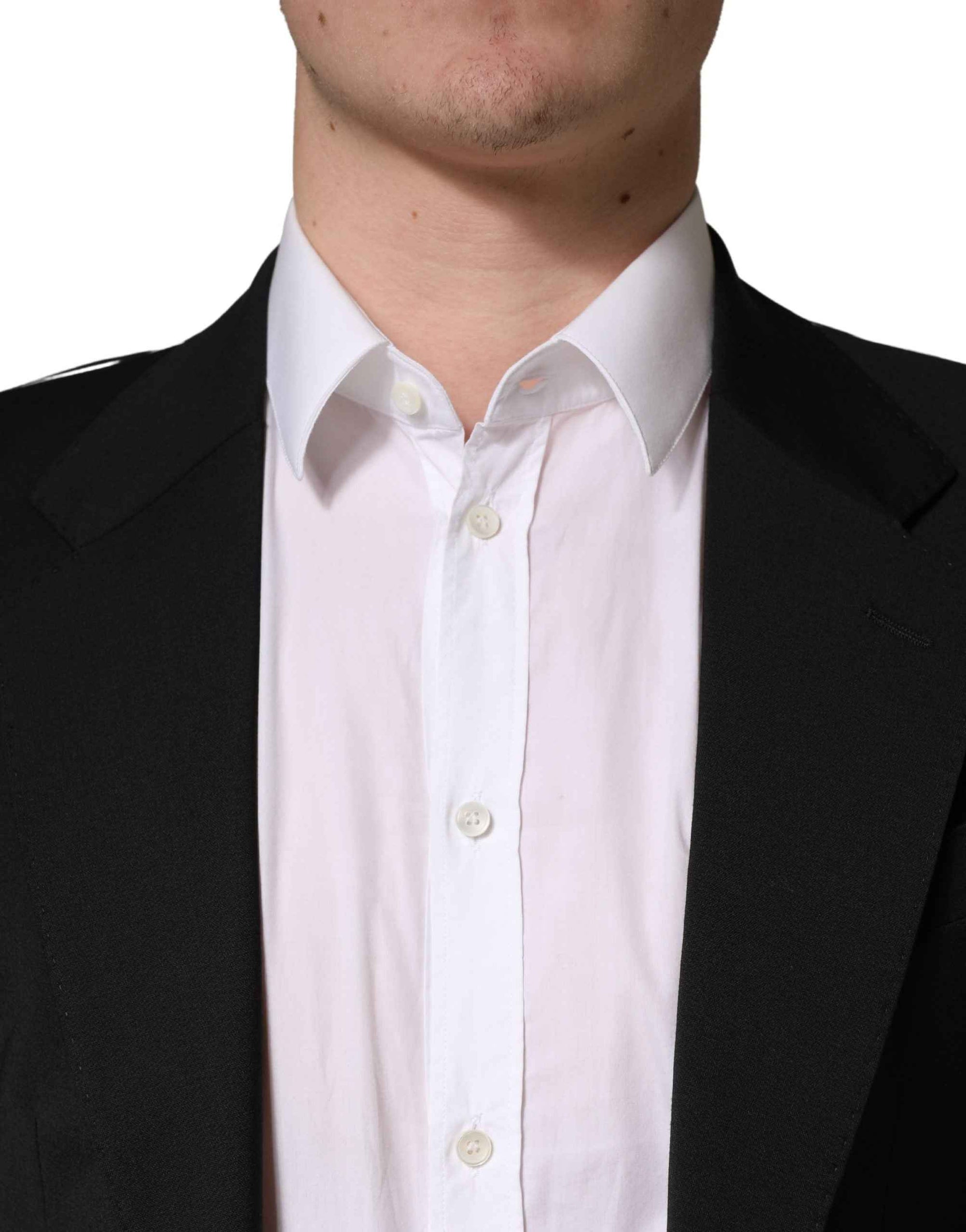 Dolce & Gabbana Black Polyester 2 Buttons Men Suit Jacket