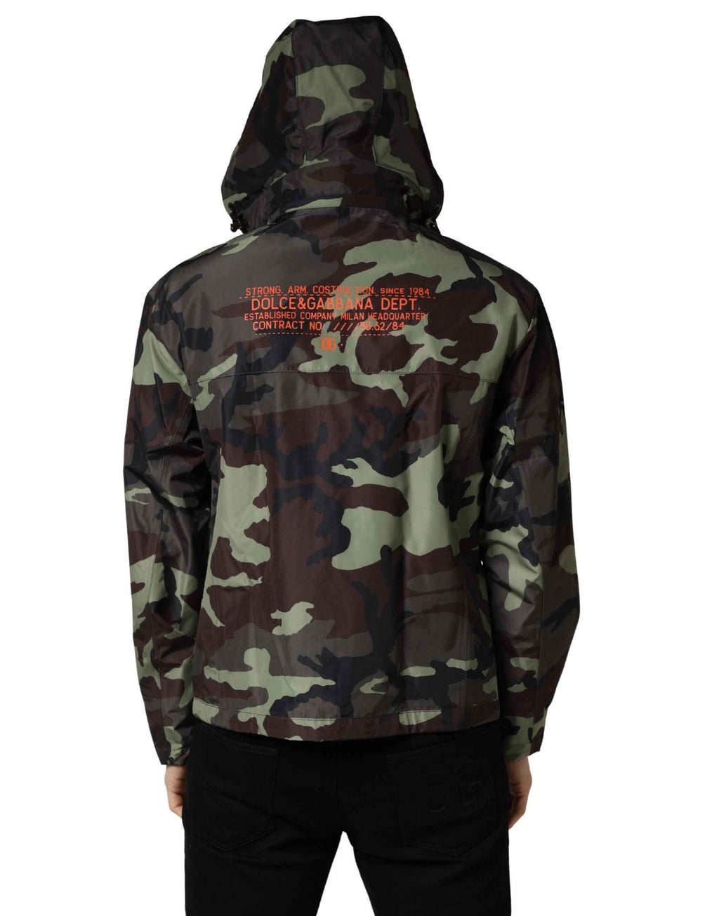 Dolce & Gabbana Multicolor Camouflage Hooded Bomber Jacket
