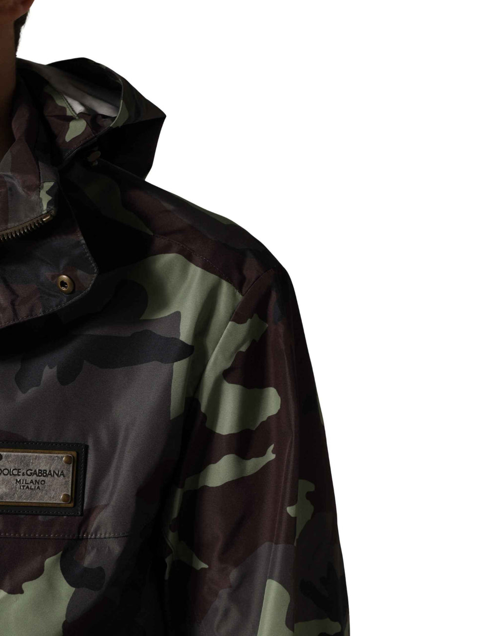 Dolce & Gabbana Multicolor Camouflage Hooded Bomber Jacket