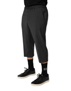 Dolce & Gabbana Dark Gray Wool Cropped Chino Trouser Pants