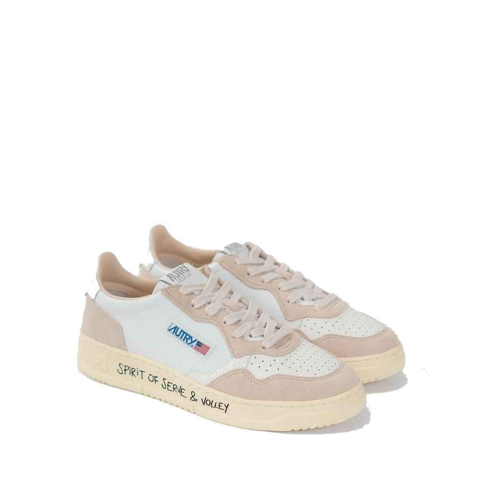 Autry White Goatskin Low Top Sneakers