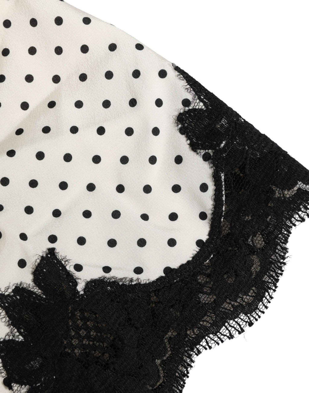 Dolce & Gabbana White Polka Dot Lace-Trimmed Camisole Top Underwear