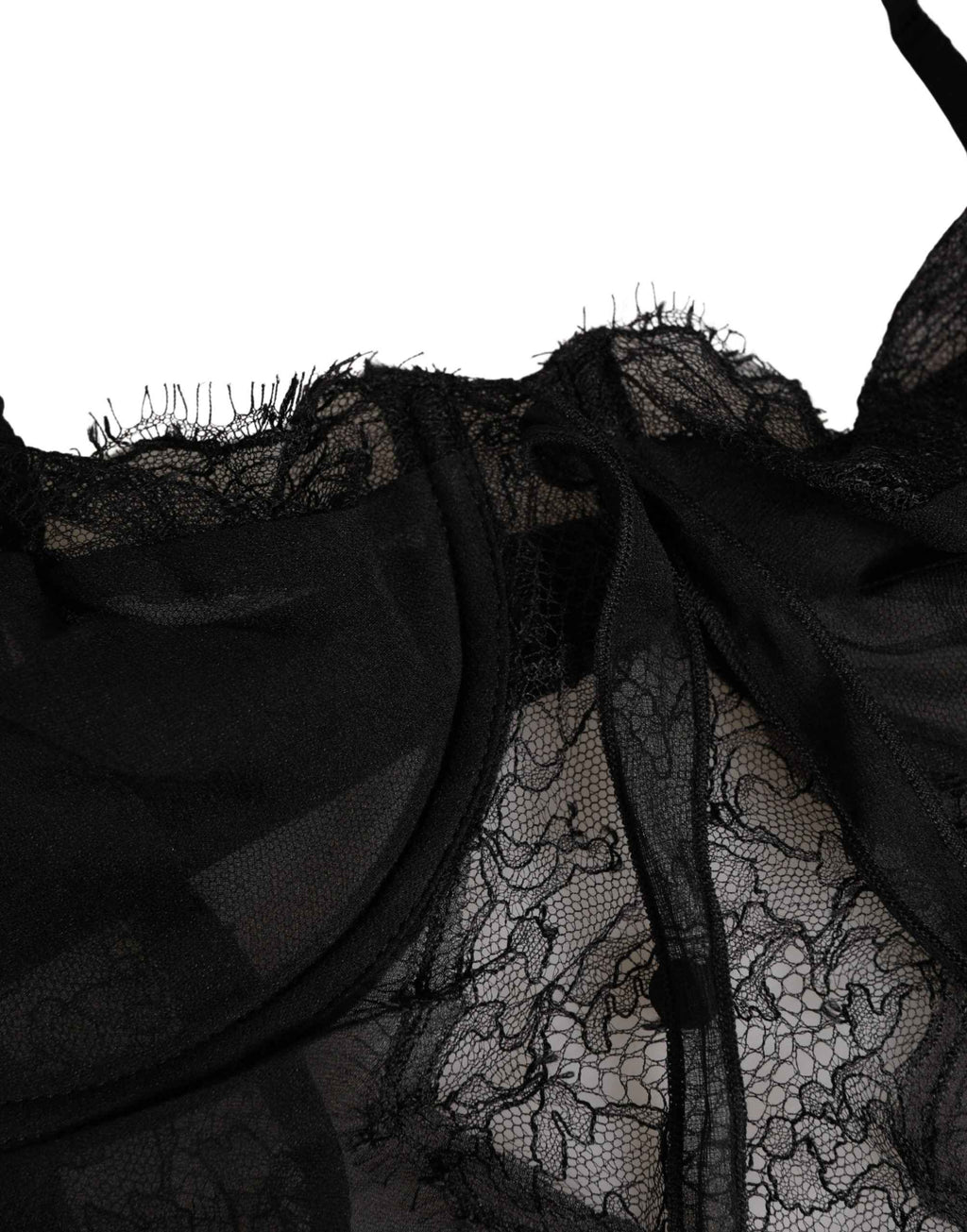 Dolce & Gabbana Black Silk Lace Lingerie Chemise Top Underwear