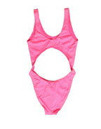Dolce & Gabbana Pink Cut-Out High Leg One Piece Swimsuit Swimwear