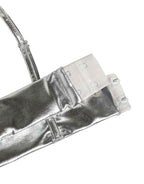 Dolce & Gabbana Metallic Silver Sleeveless Bustier Cropped Top